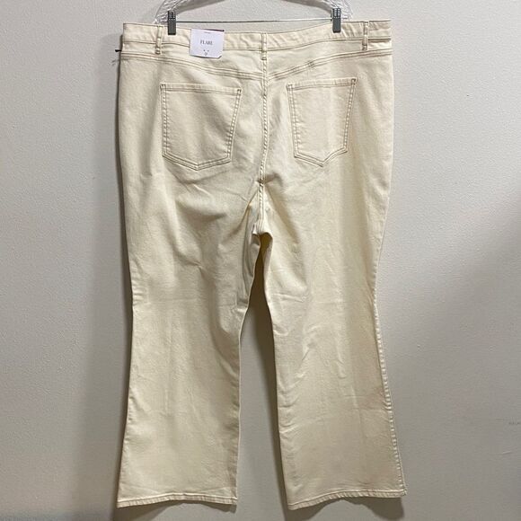 NWT Future Collective High Rise Flare Jeans 24 Cream Gabriella Karefa-Johnson - Picture 6 of 15
